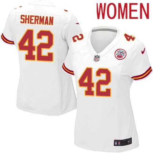 Women Kansas City Chiefs #42 Anthony Sherman Nike White Player Game NFL Jersey->women nfl jersey->Women Jersey